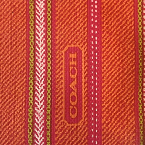 COACH Orange Stripe Wristlet - Picture 5 of 5